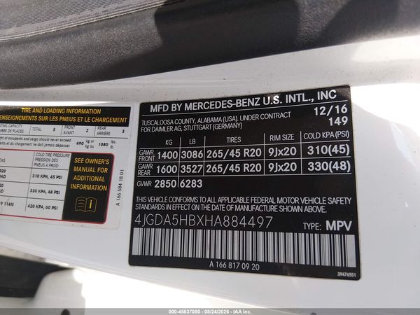 2017 MERCEDES-BENZ GLE 350 4MATIC — I9