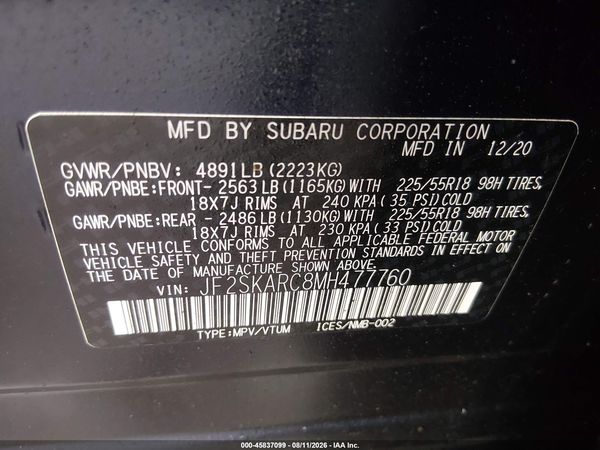 2021 SUBARU FORESTER SPORT