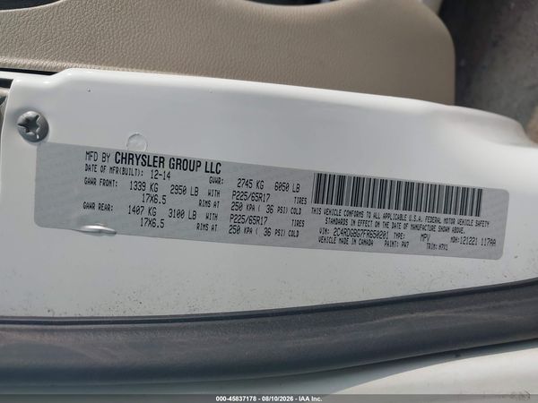 2015 DODGE GRAND CARAVAN SE — I9