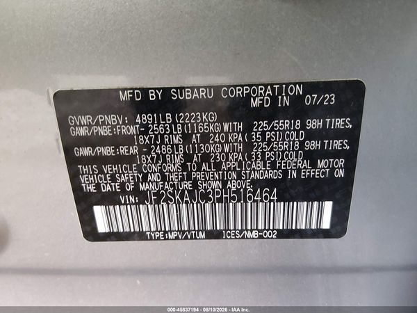 2023 SUBARU FORESTER SPORT — I9