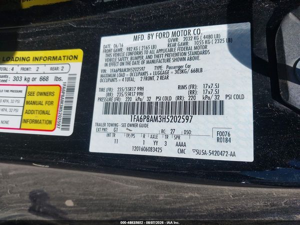 2017 FORD MUSTANG V6