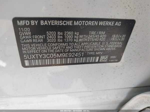 2021 BMW X3 SDRIVE30I