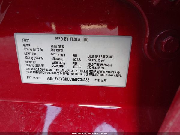 2021 TESLA MODEL Y