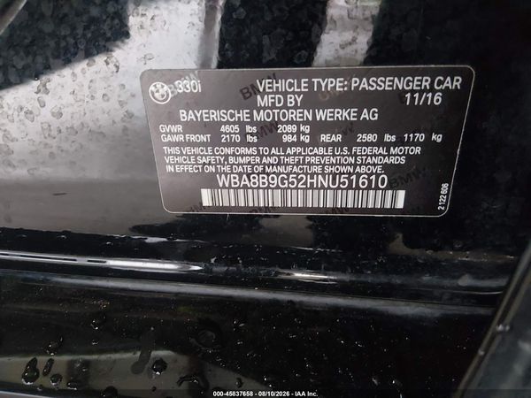 2017 BMW 3 SERIES 330I