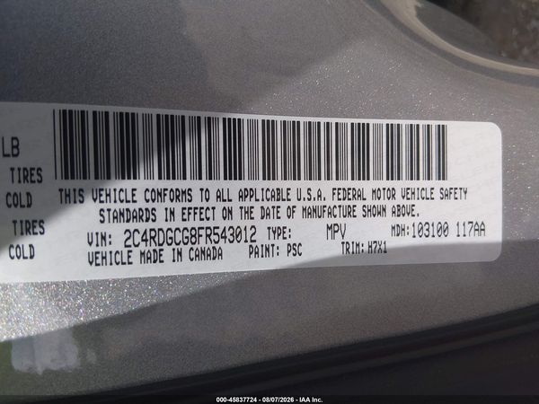 2015 DODGE GRAND CARAVAN SXT
