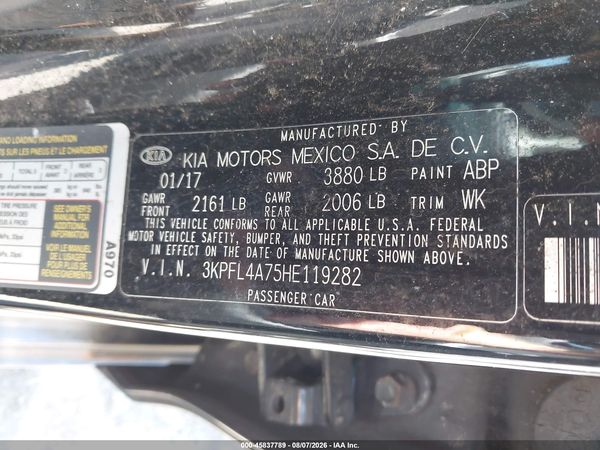2017 KIA FORTE S