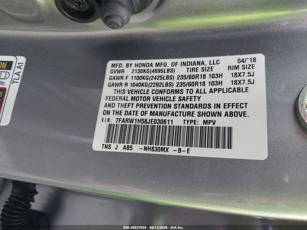 2018 HONDA CR-V EX