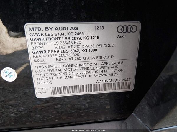 2019 AUDI Q5 45 PREMIUM