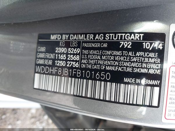 2015 MERCEDES-BENZ E 350 4MATIC