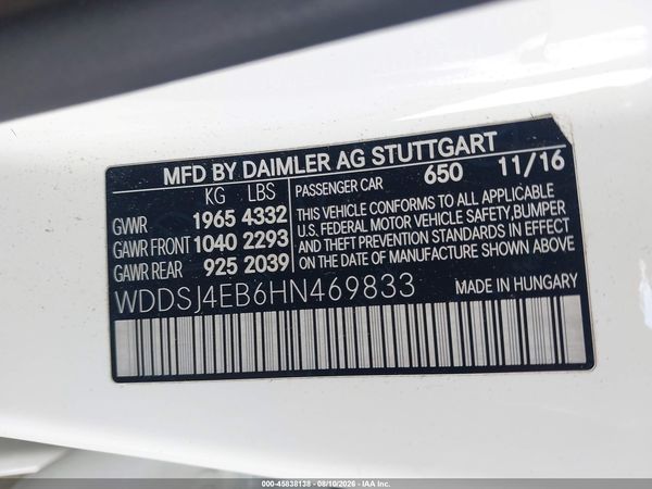 2017 MERCEDES-BENZ CLA 250 CLA250