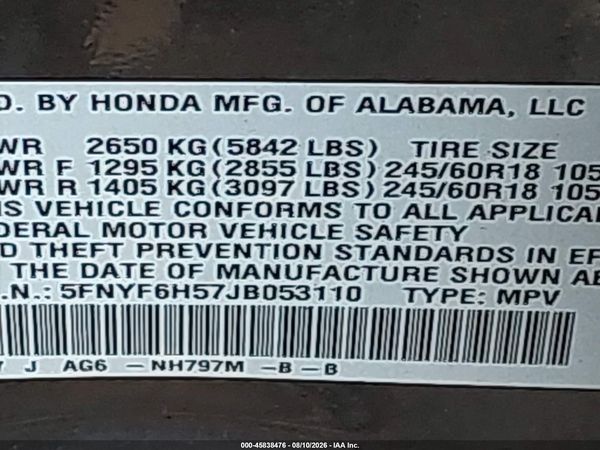 2018 HONDA PILOT EX-L
