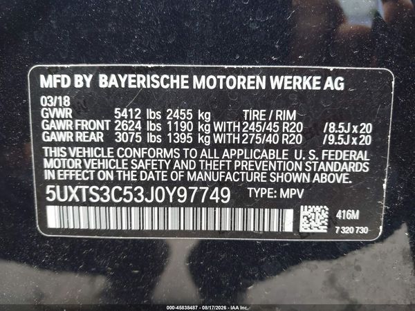 2018 BMW X3 M40I