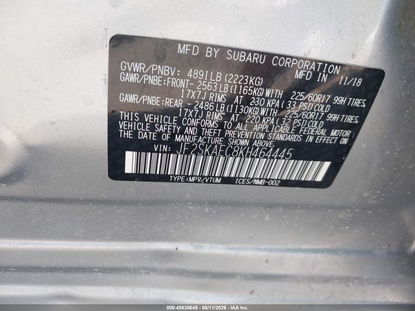 2019 SUBARU FORESTER PREMIUM
