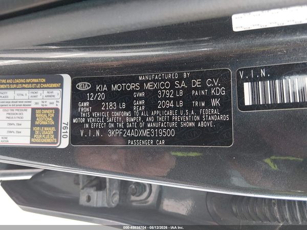 2021 KIA FORTE LXS