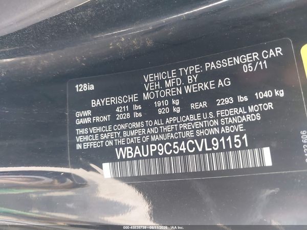 2012 BMW 128I