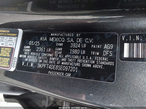 2025 KIA K4 LXS