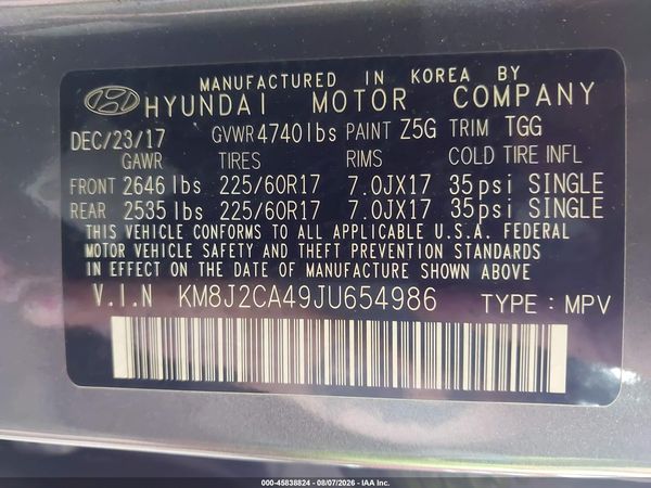 2018 HYUNDAI TUCSON SE — I9