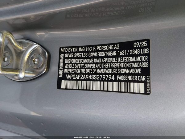 2025 PORSCHE 911 GT3 RS