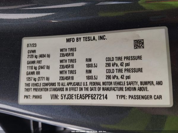 2023 TESLA MODEL 3 REAR-WHEEL DRIVE