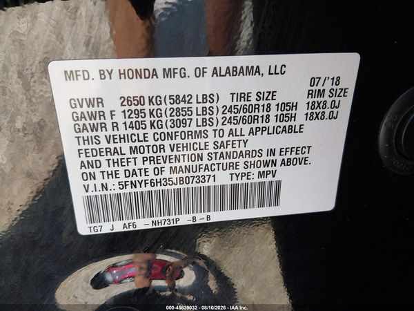 2018 HONDA PILOT EX