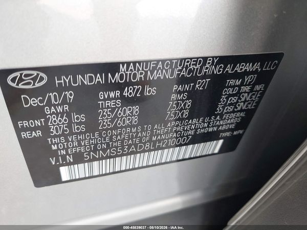 2020 HYUNDAI SANTA FE LIMITED