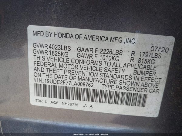 2020 ACURA ILX