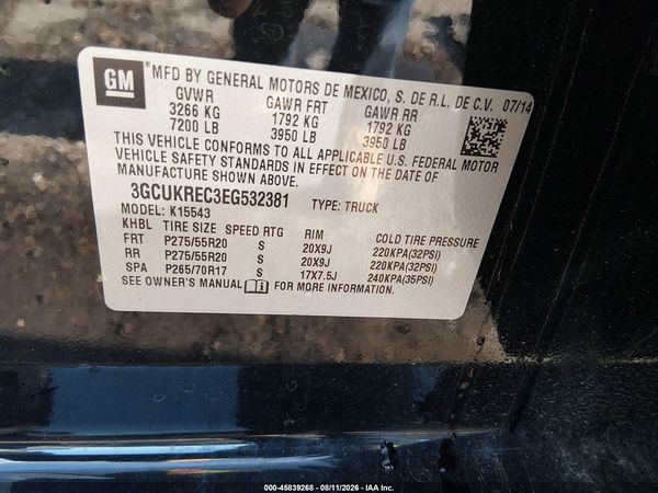 2014 CHEVROLET SILVERADO 1500 LT — I9