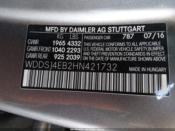 2017 MERCEDES-BENZ CLA 250 CLA250