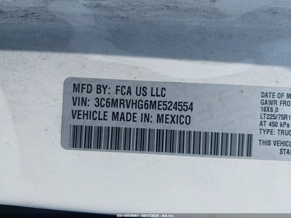 2021 RAM PROMASTER 3500 HIGH ROOF 159 WB