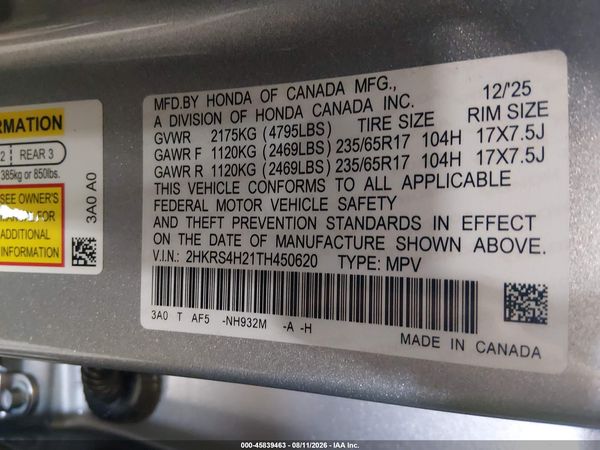 2026 HONDA CR-V LX AWD