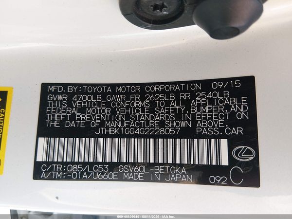 2016 LEXUS ES 350