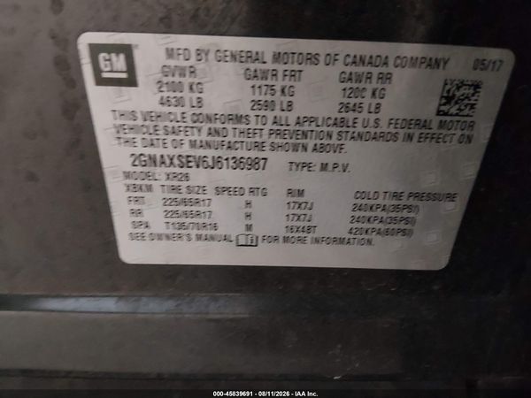 2018 CHEVROLET EQUINOX LT — I9