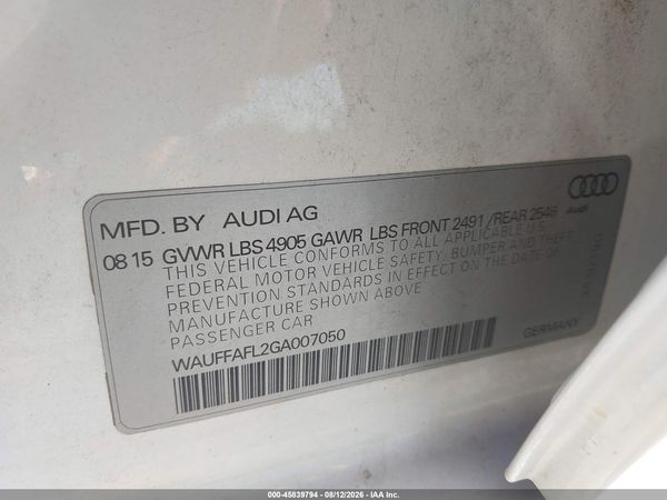 2016 AUDI A4 PREMIUM PLUS
