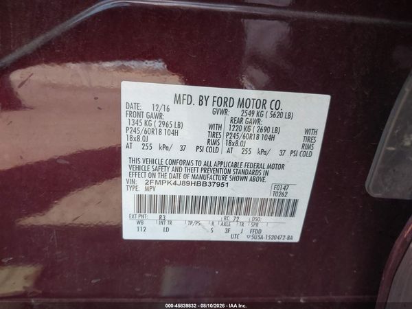 2017 FORD EDGE SEL