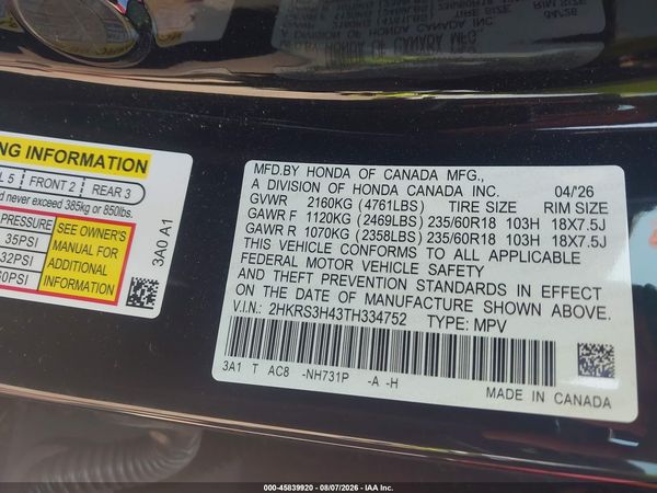 2026 HONDA CR-V EX 2WD