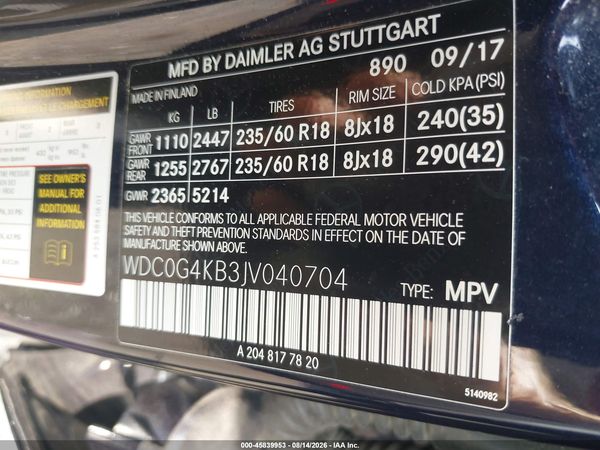 2018 MERCEDES-BENZ GLC 300 4MATIC