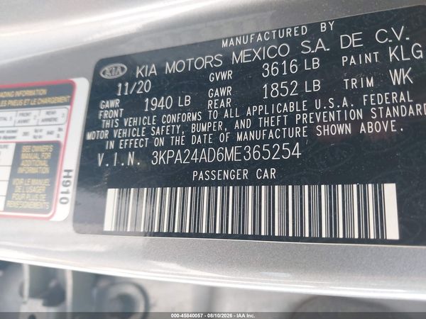 2021 KIA RIO S