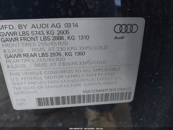 2014 AUDI Q5 3.0 TDI PREMIUM PLUS