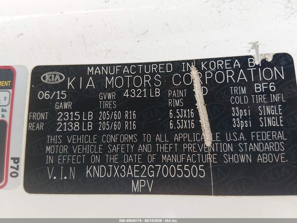 2016 KIA SOUL EV +