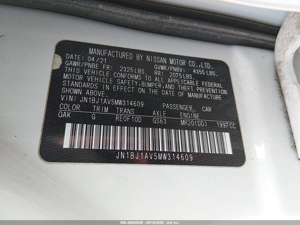 2021 NISSAN ROGUE SPORT S FWD XTRONIC CVT — I9