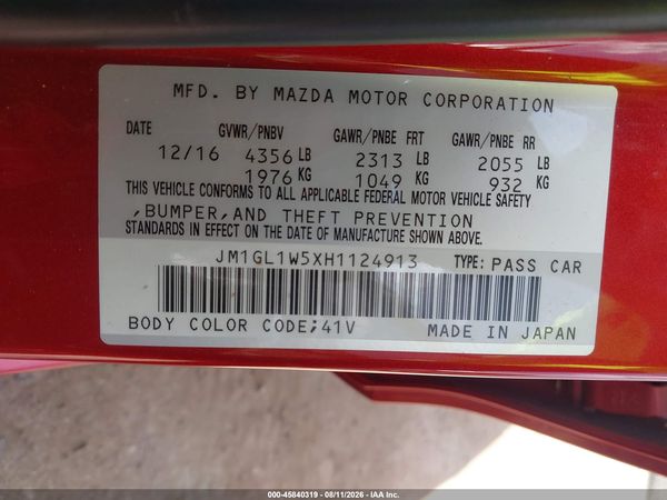 2017 MAZDA MAZDA6 GRAND TOURING