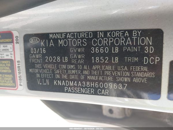2017 KIA RIO LX