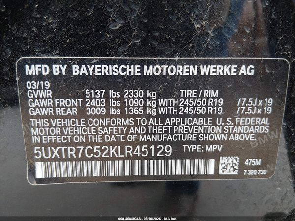 2019 BMW X3 SDRIVE30I