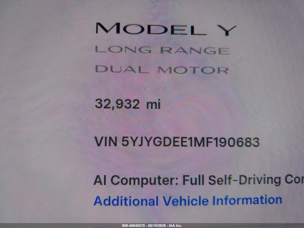 2021 TESLA MODEL Y