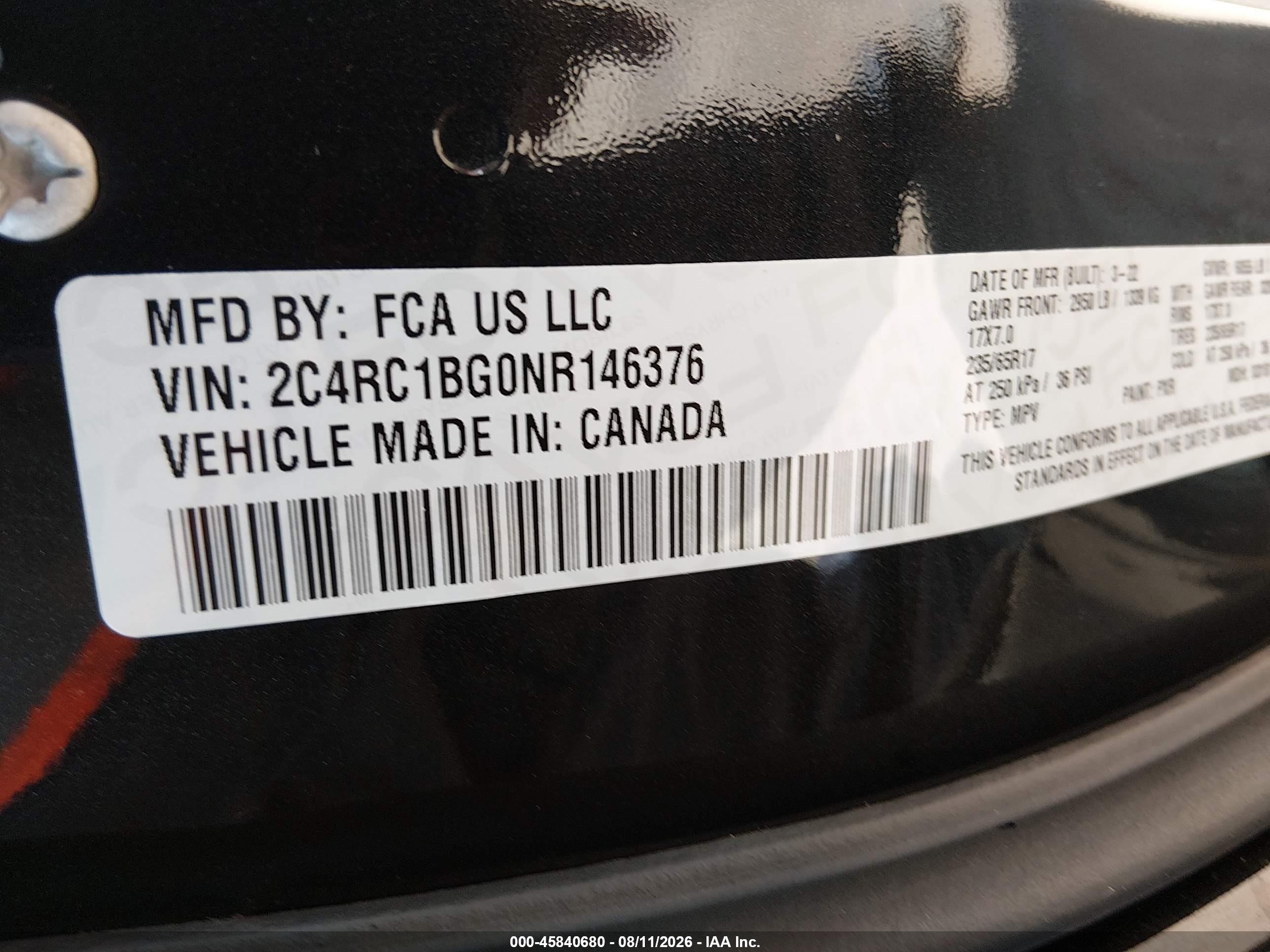2022 CHRYSLER PACIFICA TOURING L