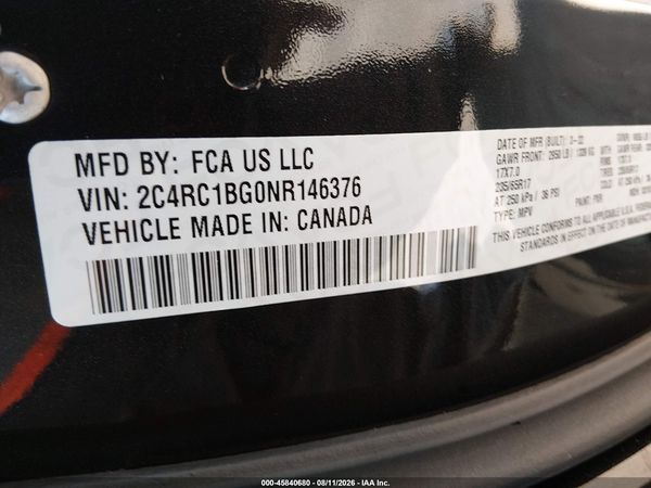 2022 CHRYSLER PACIFICA TOURING L