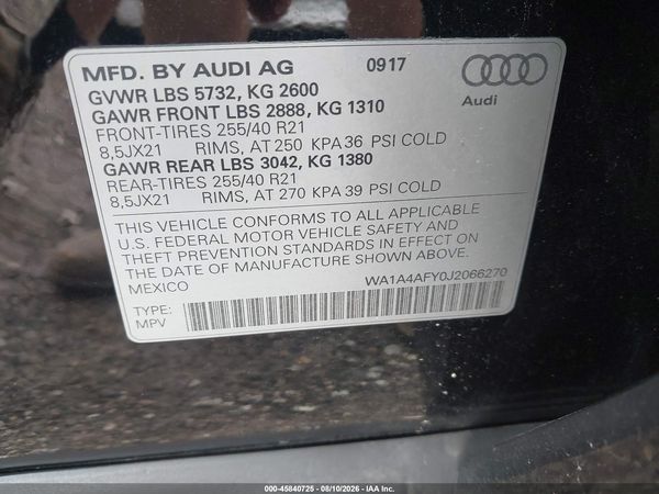 2018 AUDI SQ5 3.0T PREMIUM PLUS