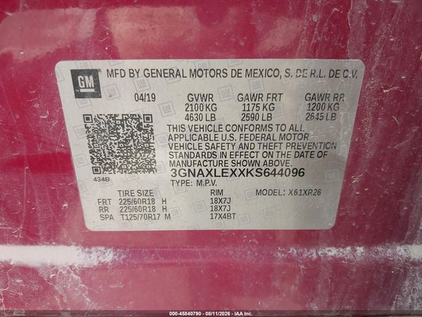 2019 CHEVROLET EQUINOX LT — I9