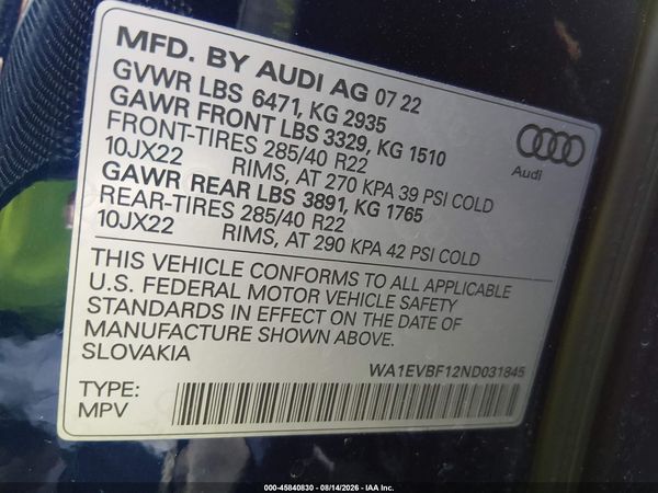 2022 AUDI Q8