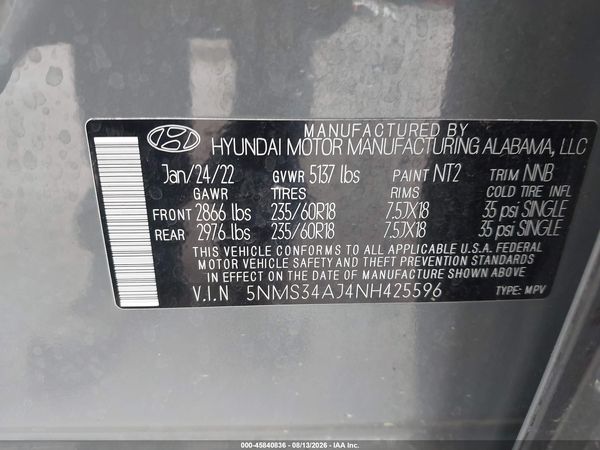 2022 HYUNDAI SANTA FE SEL